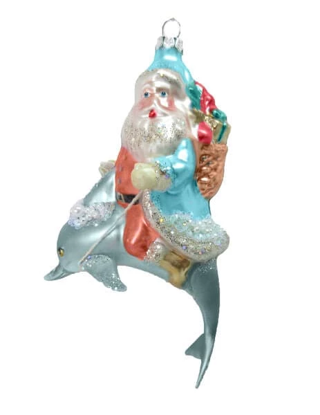 Best Sale β¨ The π Christmas Palace π Christmas Ornaments DECEMBER DIAMONDS 5" SANTA ON BLUE DOLPHIN ORNAMENT π 1 The Christmas Palace Christmas Ornaments DECEMBER DIAMONDS 5" SANTA ON BLUE DOLPHIN ORNAMENT
