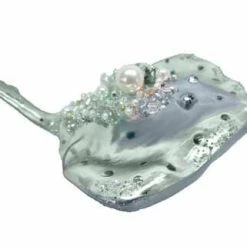 The Christmas Palace DECEMBER DIAMONDS 4" PASTEL TEAL & JEWELED STINGRAY ORNAMENT