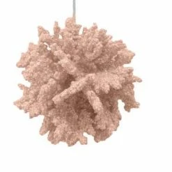 The Christmas Palace Christmas Ornaments DECEMBER DIAMONDS PEACH CORAL BALL ORNAMENT SET OF 4