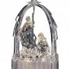The Christmas Palace 7.5" ACRYLIC GOLD ARCHED SMALL HOLY FAMILY BATTERY OPERATED