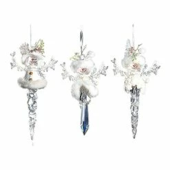 The Christmas Palace Christmas Ornaments 8" ACRYLIC SNOWMAN ICICLE ORNAMENT ASSORTED SET OF 3