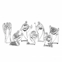 The Christmas Palace 4.5" ACRYLIC MINIATURE NATIVITY SET OF 7 PIECES Nativity & Stables