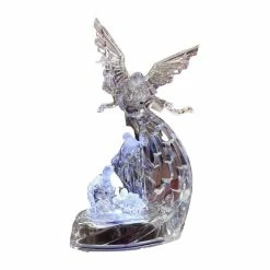 The Christmas Palace 12" LED ACRYLIC ANGEL WITH HOLY FAMILY
