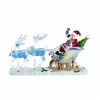 The Christmas Palace 14" ACRYLIC SANTA ON SLEIGH WITH REINDEER BATTERY OPERATED Santas