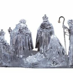 The Christmas Palace 10" ACRYLIC NATIVITY SET OF 6 PIECES Nativity & Stables
