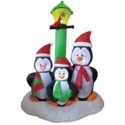 The Christmas Palace 6 FT PENGUINS FAMILY INFLATABLE