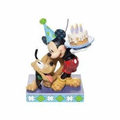 The Christmas Palace Department 56 DISNEY TRADITIONS 7" PLUTO & MICKEY BIRTHDAY