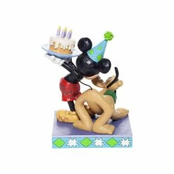 The Christmas Palace Department 56 DISNEY TRADITIONS 7" PLUTO & MICKEY BIRTHDAY
