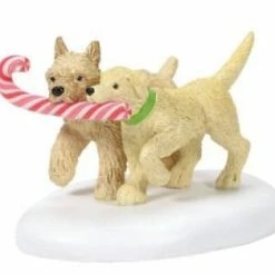 The Christmas Palace VILLAGE ACCESSORY PEPPERMINT PUPS