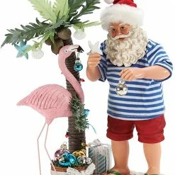 The Christmas Palace POSSIBLE DREAMS 10.5" SANTA WITH FLAMINGO Santas