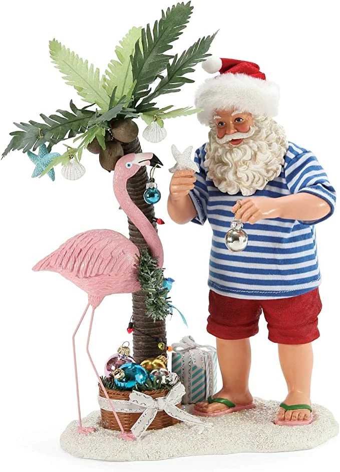 Outlet π The π Christmas Palace POSSIBLE DREAMS 10.5" SANTA WITH FLAMINGO Santas π€© 2 The Christmas Palace POSSIBLE DREAMS 10.5" SANTA WITH FLAMINGO Santas