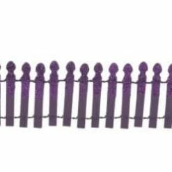 The Christmas Palace HALLOWEEN VILLAGE GHOULISH PURPLE GLITTER FENCE