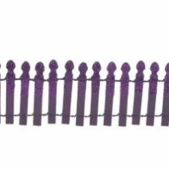 The Christmas Palace HALLOWEEN VILLAGE GHOULISH PURPLE GLITTER FENCE