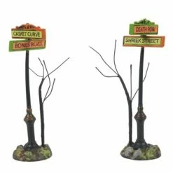 The Christmas Palace HALLOWEEN VILLAGE CREEPY VILLAGE STREET SIGNS