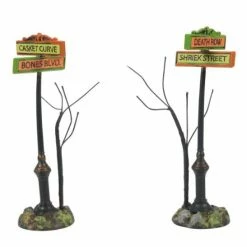 The Christmas Palace HALLOWEEN VILLAGE CREEPY VILLAGE STREET SIGNS