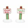 The Christmas Palace Department 56 VILLAGE ACCESSORY GINGERBREAD CHRISTMAS SIGNS SET OF 2