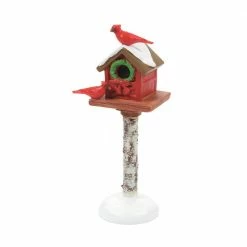 The Christmas Palace VILLAGE ACCESSORY CARDINAL CHRISTMAS BIRD FEEDER
