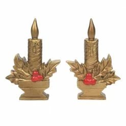 The Christmas Palace VILLAGE ACCESSORY CANDLE GREETINGS SET OF 2 Department 56