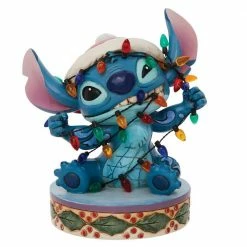 The Christmas Palace Department 56 DISNEY TRADITIONS 5" STITCH WRAPPED IN CHRISTMAS