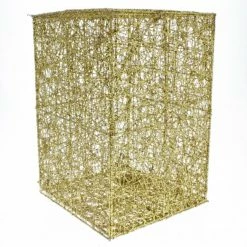 The Christmas Palace 12" X 8" GOLD GLITTER MESH BOX Hats & Boxes