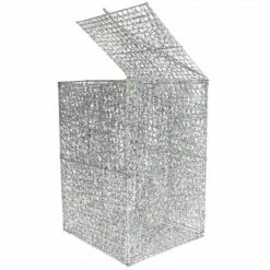 The Christmas Palace 12" X 8" SILVER GLITTER MESH BOX