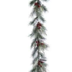 The Christmas Palace 6 FT PINE CONE BERRY GARLAND UNLIT