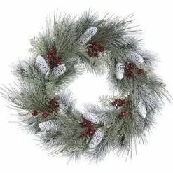 The Christmas Palace 30" PINE CONE BERRY WREATH UNLIT