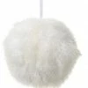 The Christmas Palace 6" WHITE FUR BALL ORNAMENT SET OF 6 Christmas Ornaments