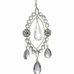 The Christmas Palace 6" RHINESTONE DROP ORNAMENT SET OF 6