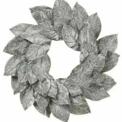 The Christmas Palace 22" ICED MAGNOLIA LEAF WREATH UNLIT Wreaths