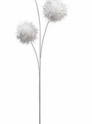 The Christmas Palace Stems & Picks 33" WHITE GILTTER BALL SPRAY SET OF 6