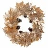 The Christmas Palace 30" GOLDEN BROWN METALLIC MAPLE TWIG & PINECONE WREATH Wreaths