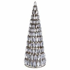 The Christmas Palace 13" BATTERY OPERATED RHINESTONE GOLD CONE TREE Table Tops