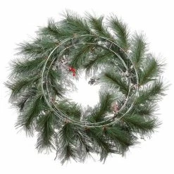 The Christmas Palace Wreaths 30" RED SNOW PINE CONE WREATH UNLIT
