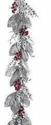 The Christmas Palace 5 FT SNOWY BERRY LEAF MAGNOLIA GARLAND Garlands