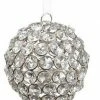 The Christmas Palace 4" SILVER JEWEL DAZZLING ORNAMENT SET OF 4 Christmas Ornaments