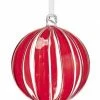 The Christmas Palace 4" RED CLEAR GLASS ORNAMENT SET OF 6 Christmas Ornaments