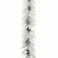 The Christmas Palace 6 FT SNOW PINE GARLAND WITH CONES UNLIT