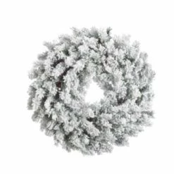 The Christmas Palace Wreaths 30" FLOCKED BLACKMORE SNOW PINE WREATH UNLIT