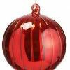 The Christmas Palace 6" RED GLASS BALL ORNAMENT SET OF 4