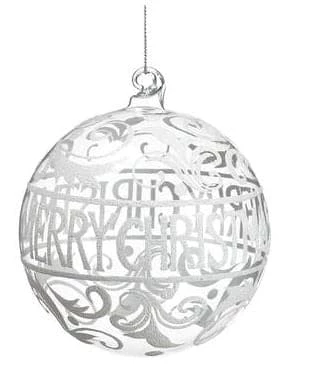 Best Pirce π The π Christmas Palace 4" WHITE π Christmas GLASS ORNAMENT SET OF 6 βοΈ 1 The Christmas Palace 4" WHITE CHRISTMAS GLASS ORNAMENT SET OF 6