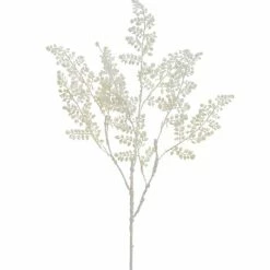 The Christmas Palace Stems & Picks 33" WHITE GLITTER FERN SPRAY SET OF 6