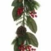 The Christmas Palace 6 FT HOLLY BERRY WITH PINE SPRIGS GARLAND UNLIT