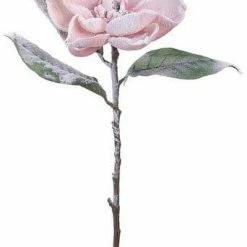 The Christmas Palace 29" PINK SNOWY MAGNOLIA SET OF 6