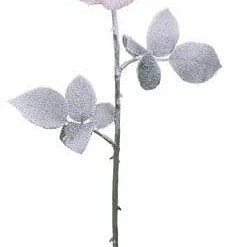 The Christmas Palace 26" PINK SNOWY ROSE SET OF 6