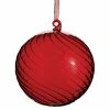 The Christmas Palace Christmas Ornaments 6" RED SWIRLED GLASS ORNAMENT