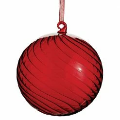 The Christmas Palace Christmas Ornaments 6" RED SWIRLED GLASS ORNAMENT