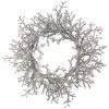 The Christmas Palace 24" ICED SILVER GLITTER WREATH