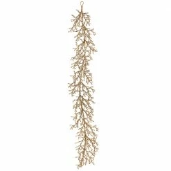 The Christmas Palace 5 FT GOLD ICED GARLAND Garlands