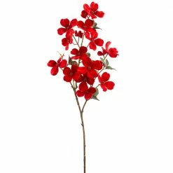 The Christmas Palace Flowers 38" RED VELVET DOGWOOD SPRAY SET OF 6